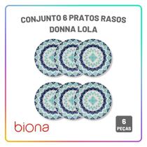 Aparelho de Jantar Oxford Lola Jogo de Pratos Rasos, Fundos e Sobremesa Cerâmica com Opções de Kit