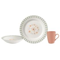 Aparelho de Jantar Perlasa Flores Cerâmica 9 Peças Aparelho de Jantar Perlasa Flores Cerâmica 9 Peças