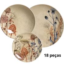 Aparelho de Jantar Porcelana 18 Peças Coup Bloemen