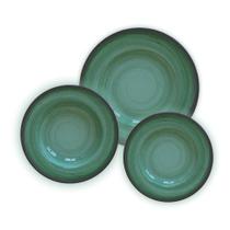 Aparelho de Jantar Porcelana Decorada Tramontina Rustico Verde 12 Peças