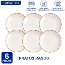 Aparelho de Jantar Rústico Marrom Tramontina Jogo de Pratos Rasos, Fundo e Sobremesa com Opções de Kits