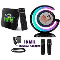 Aparelho de Karaoke Box 18.000 Músicas, Pontuação Real, Tonalidade Caixa Som e 2 Microfones Sem Fio
