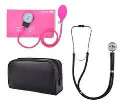 Aparelho De Medir Pressão Premium Rosa + Estetoscopio Duplo Aparelho De Medir Pressão Premium Rosa + Estetoscopio Duplo