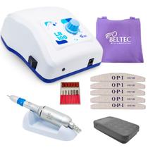 Aparelho de Micro Motor LB 100 Beltec Para Unhas, Manicure, Podologia Com Kit De Brocas