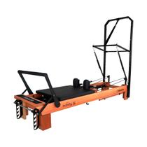 Aparelho de Pilates Reformer Infinity Preto com Torre - Metalife Aparelho de Pilates Reformer Infinity Preto com Torre - Metalife
