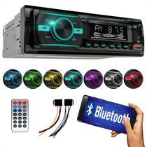 Aparelho de som Automotivo bluetooth 4x50Wrms Radio para carro Painel LED 7 Cores em 1 LE-6842