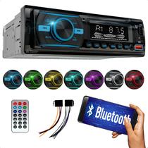 Aparelho de som Automotivo bluetooth 4x50Wrms Radio para carro Painel LED 7 Cores em 1 LE-6842