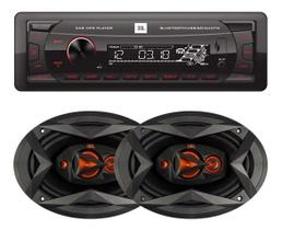 Aparelho De Som Carro Radio Automotivo Bluetooth Jbl Sd Rádio + Par Alto Falante 6x9 Polegadas