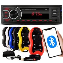 Aparelho De Som Carro Radio Automotivo Bluetooth Pendrive Sd 2 Usb + Controle Londa Distancia 500m - First Option