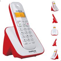 Aparelho de Telefone Fixo Digital Bivolt Com Identificador De Chamadas Bina Design Moderno Vermelho