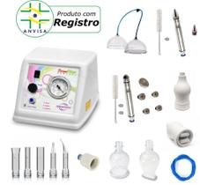 Aparelho de Vacuoterapia Endermologia Completo Peeling de Diamante Ventosas Pump up - Dermatronic
