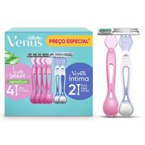 Aparelho Descartável para Depilar Venus com 4 unidades Sensitive + 2 Intima