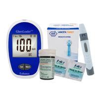 Aparelho Dextro Diabete Digital + 1 Frasco de tiras Reagente + Lancetadora+ Lanceta Twist + Alcool - Glucoleader