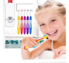 Aparelho Dispense de Pasta de Dente Suporte 5 Escovas Aplicador de Creme Dental Dispenser Automático Organizador de Banheiro