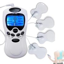 Aparelho Fisioterapia Choque Massageador Tens Elétrico Tratamento Choque Acupuntura Bivolt 4 Eletrodos