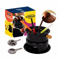 Aparelho Fondue 13 Peças Fratelli Conjunto Completo Garfos Suporte Panela Chocolate Queijo