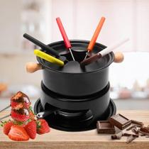 Aparelho Fondue 13 Peças Fratelli Conjunto Completo Garfos Suporte Panela Chocolate Queijo