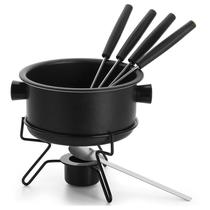 Aparelho Fondue Antiaderente 700ml 4 garfos alumínio Preto - Forma Inox Aparelho Fondue Antiaderente 700ml 4 garfos alumínio Preto - Forma Inox