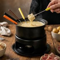 Aparelho Fondue Completo 13 Pecas Conjunto Panela Garfos Suporte Chocolate Queijo Fratelli Frutas