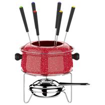 Aparelho Fondue Médio 10 Peças Jantar Serve 6 Pessoas Revestido Em Antiaderente