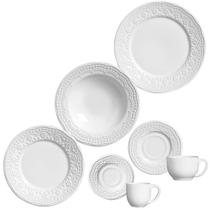 Aparelho Jantar 42 Peças Branco Cerâmica Madeleine Porto Aparelho Jantar 42 Peças Branco Cerâmica Madeleine Porto