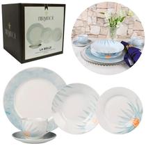 Aparelho Jantar Decorado 30 Peças Em Porcelana Pratos Xícara