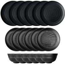 Aparelho Jantar Oriental 18 Peças Melamina Preto Toquio Aparelho Jantar Oriental 18 Peças Melamina Preto Toquio