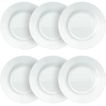 Aparelho Jantar Pratos de Sobremesa Toledo Branco 6 Pçs 20cm