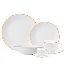 Aparelho Jogo De Jantar Porcelana Completo 42 Peças Borda Dourada Legacy Gold