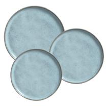 Aparelho Jogo Jantar Pratos 18 Pçs Bio Breeze Azul Cerâmica Aparelho Jogo Jantar Pratos 18 Pçs Bio Breeze Azul Cerâmica