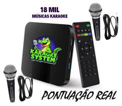 Aparelho Karaoke Box 18mil Músicas com Pontuação Real, Fila de Espera e 2 Microfones com Fio