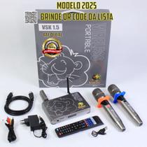 Aparelho Karaokê Videokê Vsk 1.5 C/11.999 Canções 2 Microfone S/ Fio Aparelho Karaokê Videokê Vsk 1.5 C/11.999 Canções 2 Microfone S/ Fio