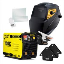 Aparelho Maquina de Solda 180A Bivolt 127/220V Super Tork+ Mascara 4K Esquadro Tork