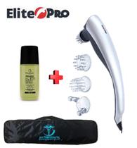 Aparelho Massageador Elétrico Elite Pró + Óleo Corporal Para Massagem