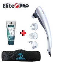 Aparelho Massageador Elétrico Muscular Elite Pró + Bolsa+ Gel Slimfit