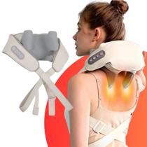 Aparelho Massageador Terapia Pescoço Vértebra Cervical Terapêutica Portátil Recarregavel Massagem Pescoço Ombros Terapêutica Portátil Recar