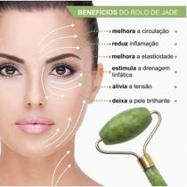 Aparelho Massagem e Limpeza Facial Esponja 2 EM 1 + Pedra Jade Quatz VERDE - MKB