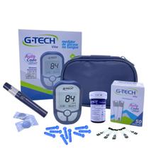 Aparelho Medidor de Glicose G Tech Vita 110 Tiras de Glicemia Caneta Lancetadora 10 Lancetas Glicose 02 baterias de lítio de 3V