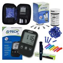 Aparelho Medidor de Glicose Glicemia Diabetes G-Tech Lite + 200 Lancetas Agulhas Kit Completo - ACCUMED