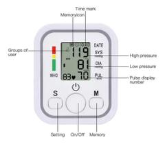Aparelho medidor de pressão arterial de pulso - Medidor: ARM STYLE