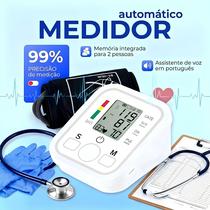 Aparelho Medidor de Pressão Arterial Digital Braço Medidor de Pulso Com Voz Monitor Inteligente