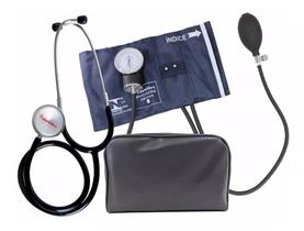 Aparelho Medidor de Pressão Fecho Metal Com Estetoscópio Simples