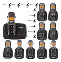 Aparelho Mini Central Telefone Fixo Sem Fio 2 Linhas 9 Ramal Bina Headset - INTELBRAS