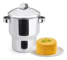 Aparelho Para Fazer Cuscuz Cuscuzeira Inox Com Alça 1,3L Aparelho Para Fazer Cuscuz Cuscuzeira Inox Com Alça 1,3L