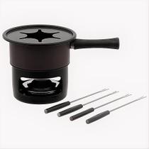 Aparelho para fondue Antiaderente Aspen Preto kit 8 peças - Formainox