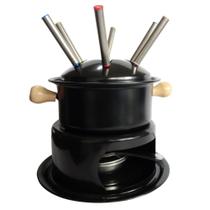 Aparelho Para Fondue Esmaltado 11 Peças Aço Carbono Fio de Ferro - Alpes - Preto. Aparelho Para Fondue Esmaltado 11 Peças Aço Carbono Fio de Ferro - Alpes - Preto.