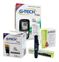 Aparelho Para Medição De Glicose G Tech Free Com 50 Tiras E 100 Lancetas