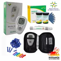 Aparelho para Medir Glicemia Diabetes da Bioland Kit Completo com 50 Tiras e 100 Lancetas para Monitoramento0