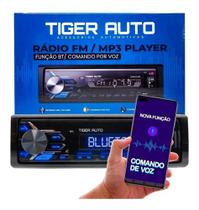 Aparelho Radinho Automotivo Mp3 Bt/Usb Comando De Voz Tiger