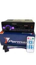 Aparelho radio de carro som player mp3 7 cores permak usb